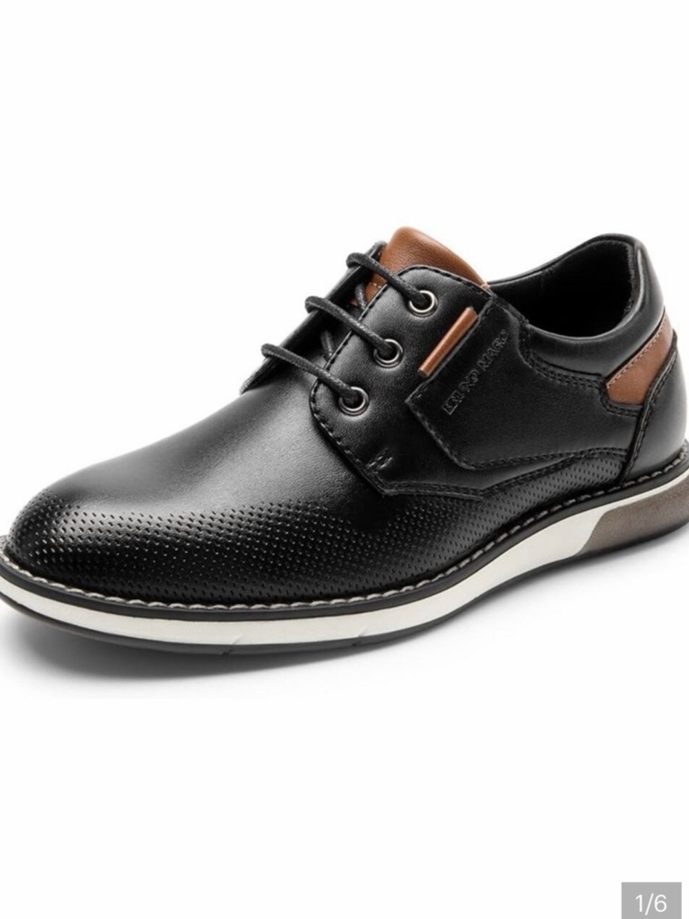 Boys Black Dress Shoes with Brown Accents - Lace-Up Comfort
By Bruno Marc